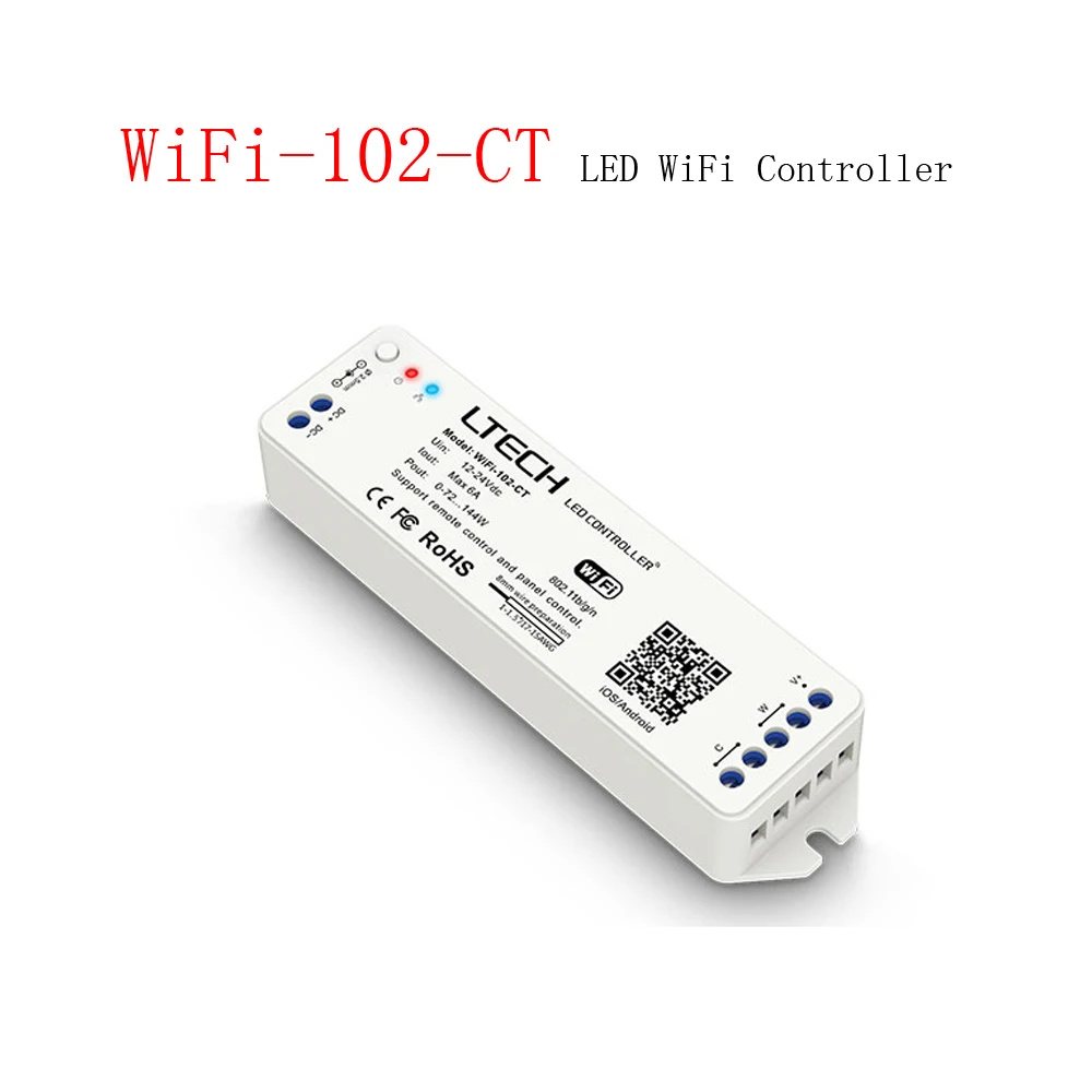 

LTECH WiFi-102-CT LED WiFi Controller for CT Led light Input Voltage 12-24Vdc