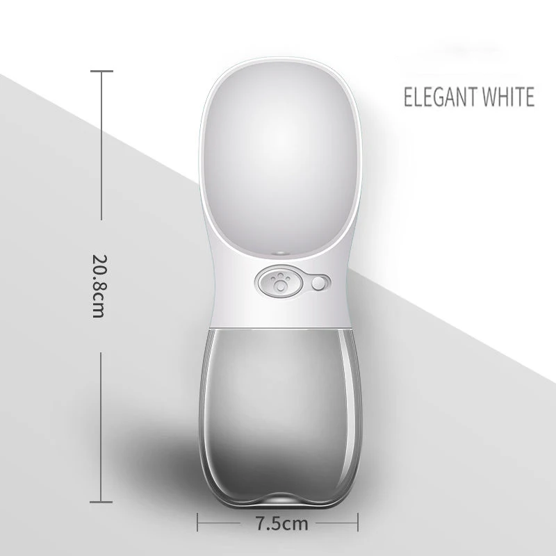 350/550 мл портативная бутылка для воды для собак, дорожная миска для собак, для щенков, кошек, водная напольная чашка, дозатор для воды для собак, кормушка - Цвет: Белый