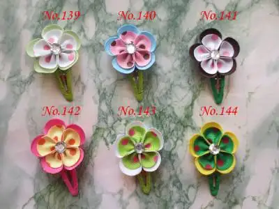 

60 PCS Good Girl BLESSING Latest Vogue Style 2" Grosgrain Flower Snap Clip 252