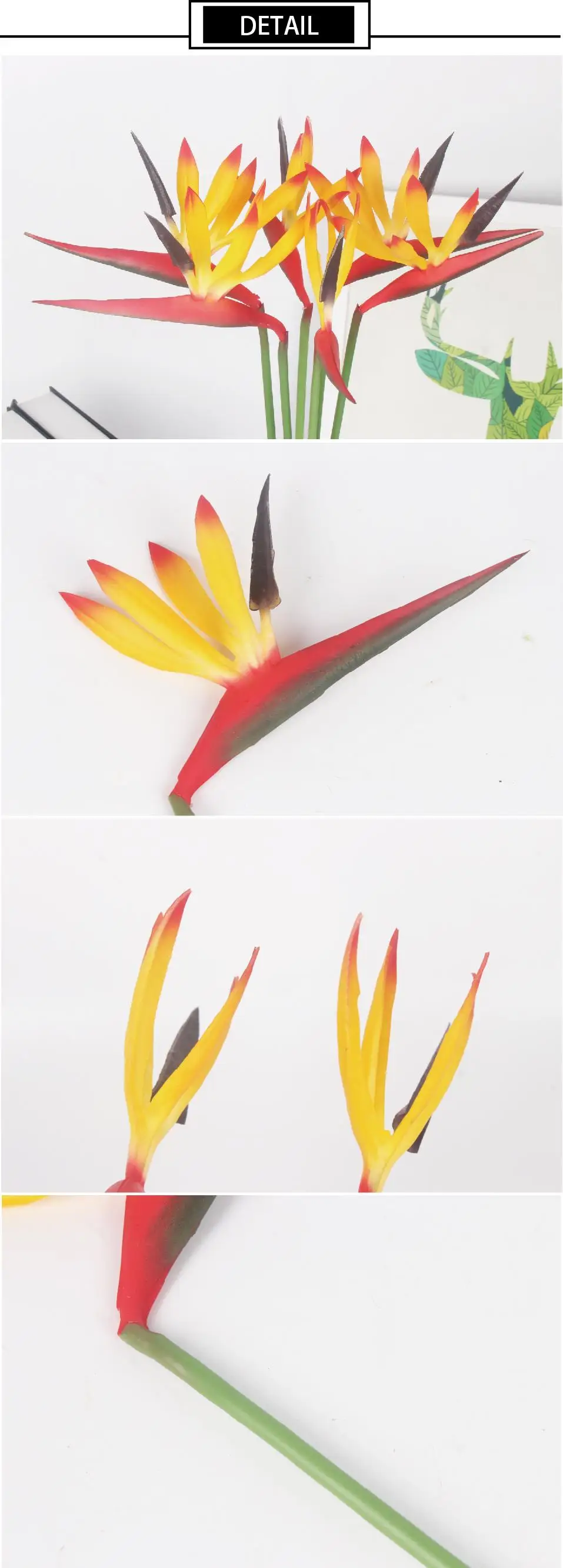 PU Small Size Bird Of Paradise Artificial Plant 55CM Simulation Flower Wedding Decoration For Home Party Multicolor Optional JH84 (1)