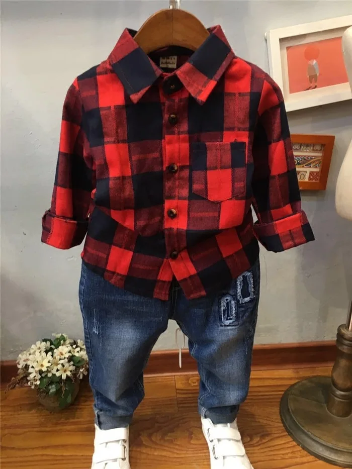 Розничная, Детская рубашка весенне-осенний стильный топ с отворотом для мальчиков