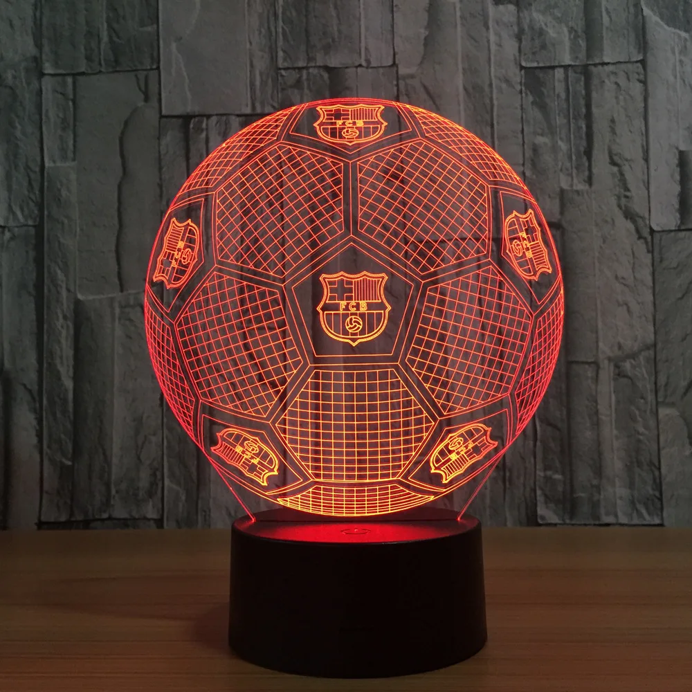 

Soccer 3D Light Football Club LED Touch Lamp 7 Colors Changing Nightlight Bedside Decoration Lamp Kids Fan Party Birthday Gift