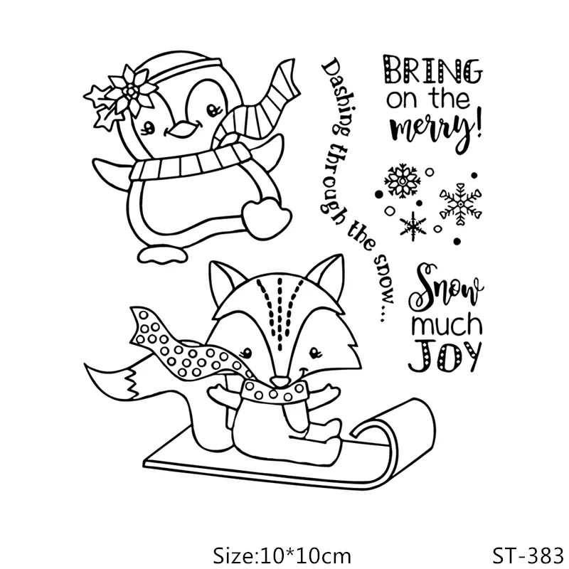 

Snowflake penguin Silicone Clear Stamps/Seal For DIY Scrapbooking Decorative Card Making Craft Fun Decoration Supplies
