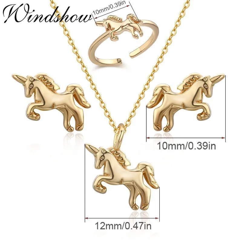 Комплект из колье и серёг с подвеской в виде лошади|jewelry sets for women|jewelry setssmall jewelry |