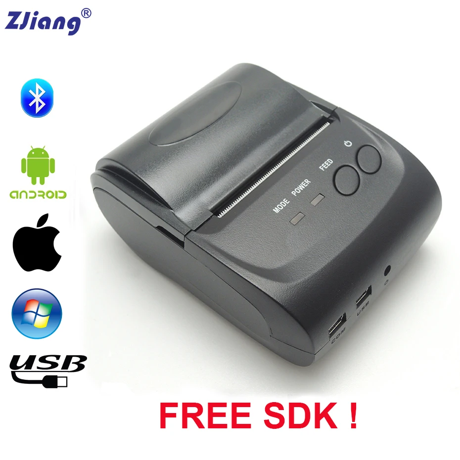 Portable Mini Bluetooth Printer Thermal Receipt Printer Pocket Ticket Machine For Mobile Phone Android iOS PC 58mm