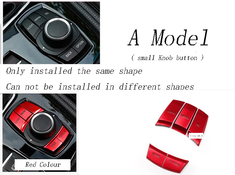 Стайлинга автомобилей мультимедиа пуговицы крышка Стикеры рамка-накладка украшения для bmw f30 f10 f20 f25 f07 x1 x3 x5 x6 1/2/3/4/5/6/7 серии - Название цвета: A Model Red