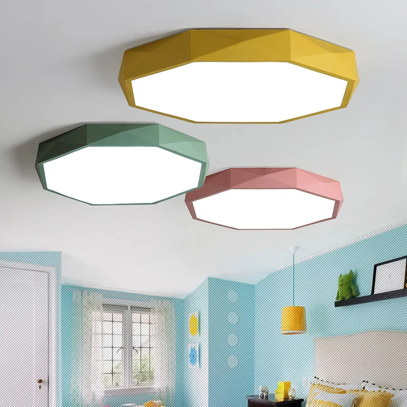 

Hexagon LED Ceiling Lights Ultra-thin 5CM Simple Ceiling Lamps for Bedroom Living Room Kithcen Colorful Light Fixture IY108221