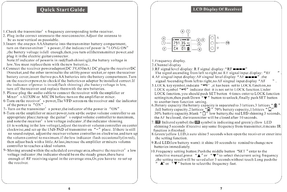 Профессиональный UHF PLL беспроводной гитарный микрофон для концертных и сценических выступлений ИК передатчик Электрический фонарь микрофон