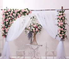 Hot Pink color with grass green Wedding Flower Wall Artifical Silk Flower Backdrop Wedding Home Decoration
