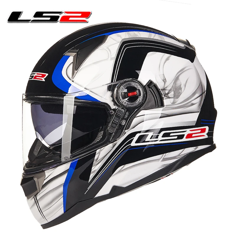 LS2 glass fiber full face motorcycle helmet double lens with airbag ECE