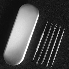 Антибактериальный набор для удаления игл акне с коробкой 5 шт./компл. инструмент для удаления акне и прыщей инструменты для удаления черных точек и пятен limpeza de pele