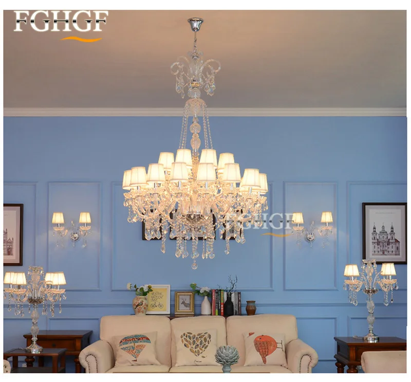Modern Crystal Chandelier Light Luxury Chandeliers Lamp Clear Color Candle Lighting Lustre E14 E12 for living room Bedroom Hotel (7)