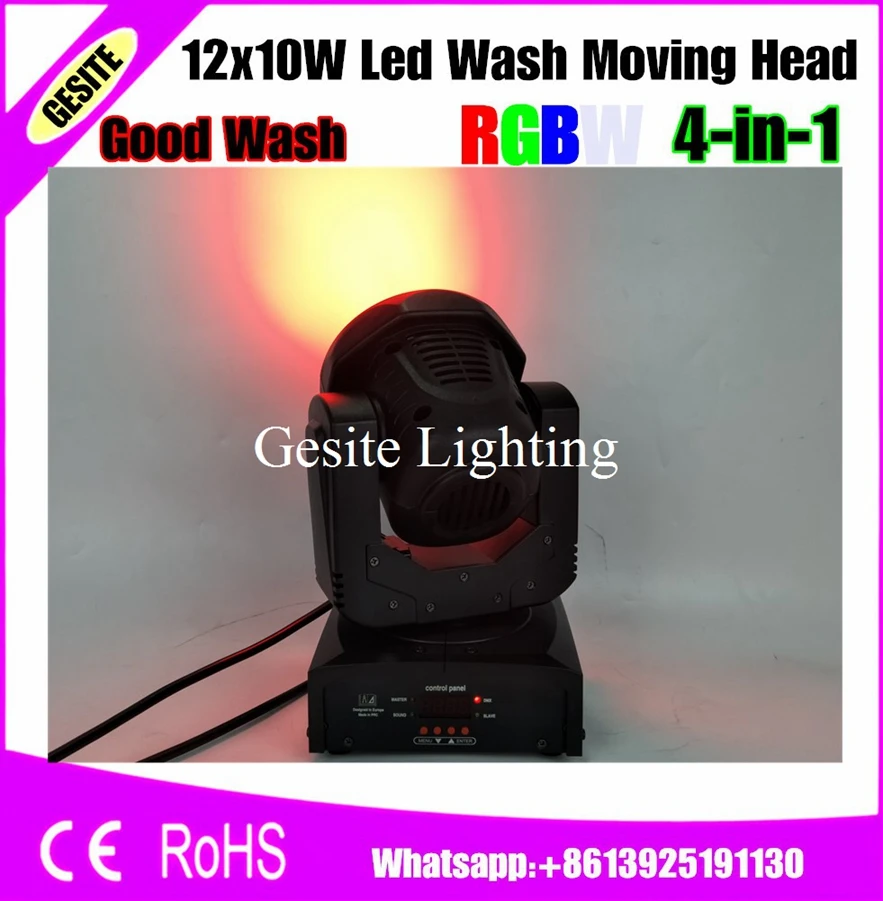 4 шт./лот 12 шт. * 10 Вт в 1 Cree Led движущаяся головка луч света 13/17 DMX каналы моющийся