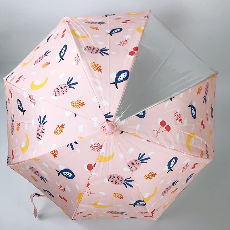 Милый мультяшный детский зонтик, анимационный креативный длинный цветочный принт, детский зонтик для мальчиков и девочек, детский зонтик