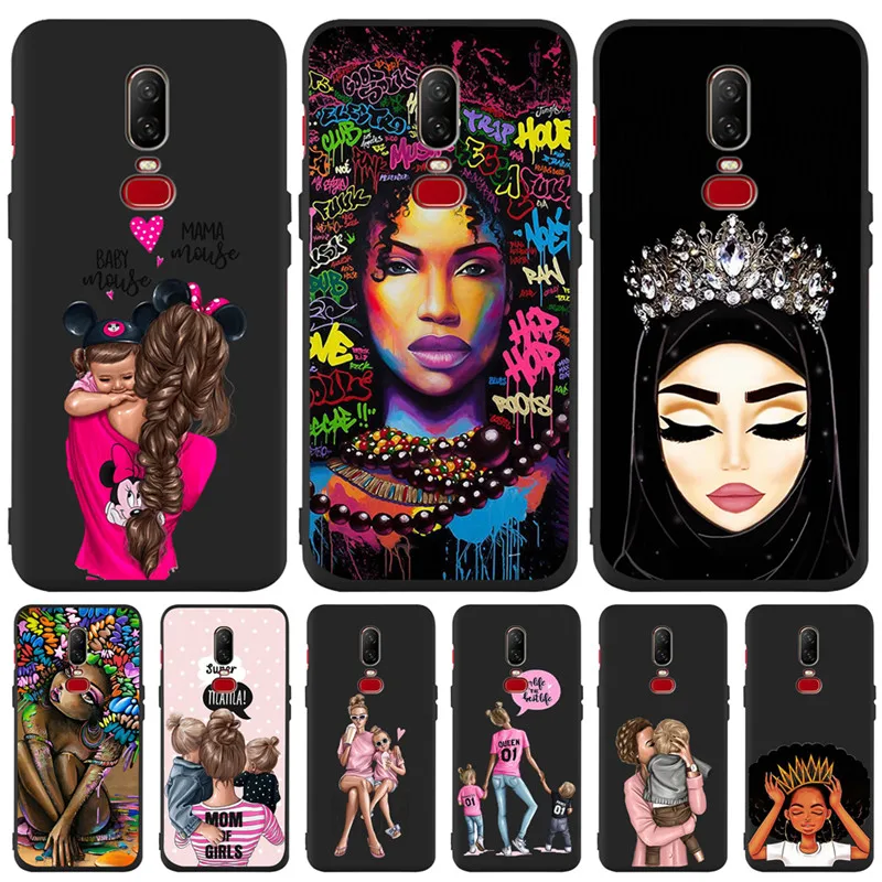 

Luxury Baby Mom Arabic Africa Girl queen For One plus 5 5T Oneplus 6 6T phone Case Cover Funda Coque Etui capa snowman Boots