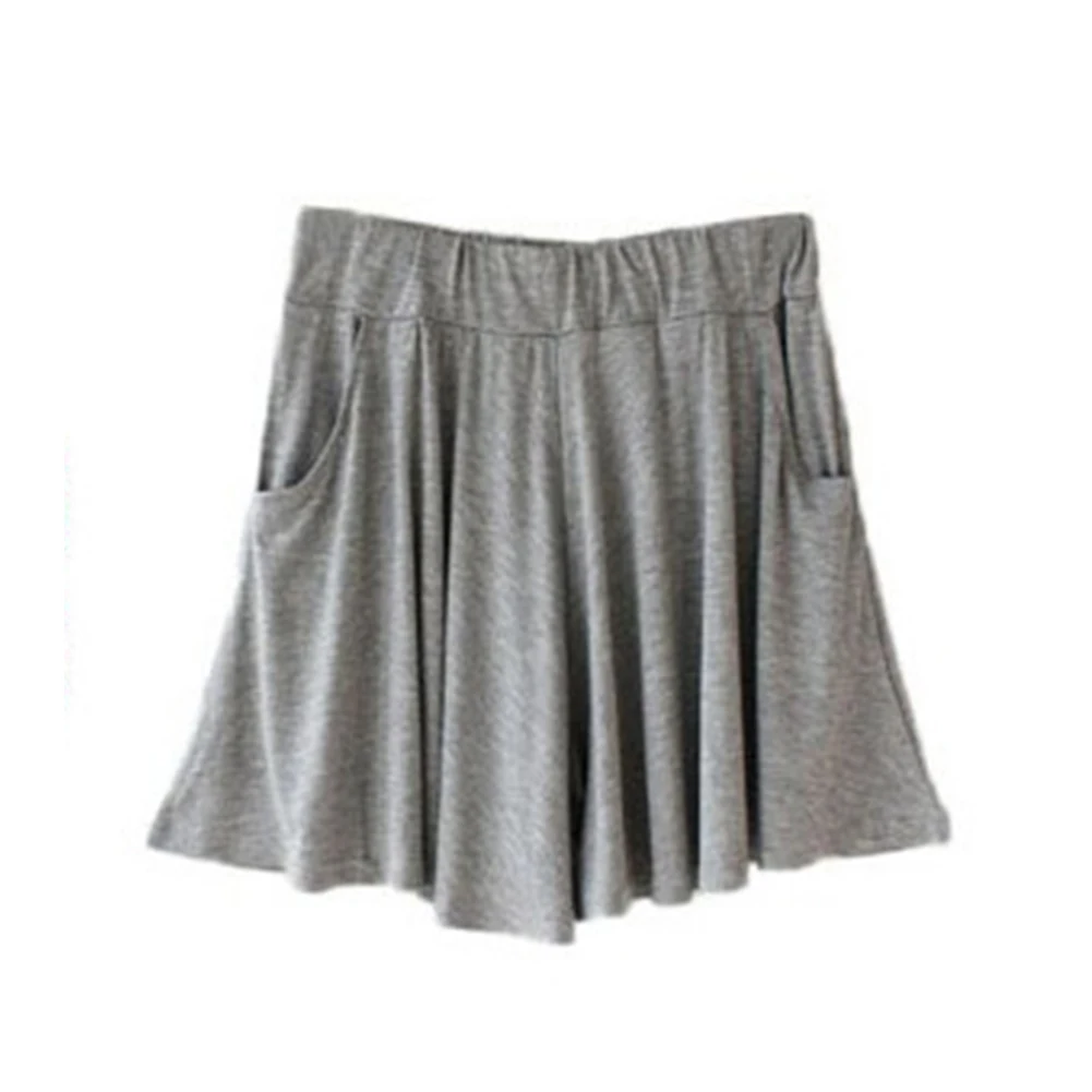 light grey Новые женские свободные шорты, шорты ярких цветов с карманами, летние домашние повседневные шорты с эластичной резинкой на талии, хлопковые шорты в стиле кэжуал для девочек - Цвет: light grey