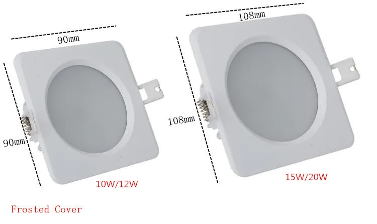Квадратный 10 Вт/12 Вт/15 Вт/20 Вт Водонепроницаемый IP65 светодио дный светильник Теплый натуральный холодный белый 3 цвета Встраиваемая