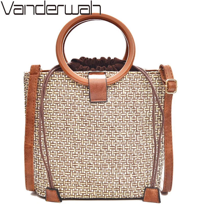 

VANDERWAH Bali Bag Handmade Rattan Straw Bags Brand Designer Beach Bag Women Bohemian Handbags String Women Cross body tote Bag