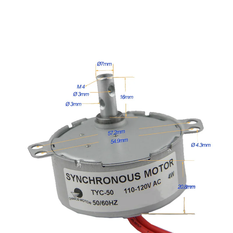 CHANCS TYC-50 маленький синхронный двигатель 110 V AC 15-18 RPM вал вращения CW 4 W Шестерня Syn мотор для электрического камина