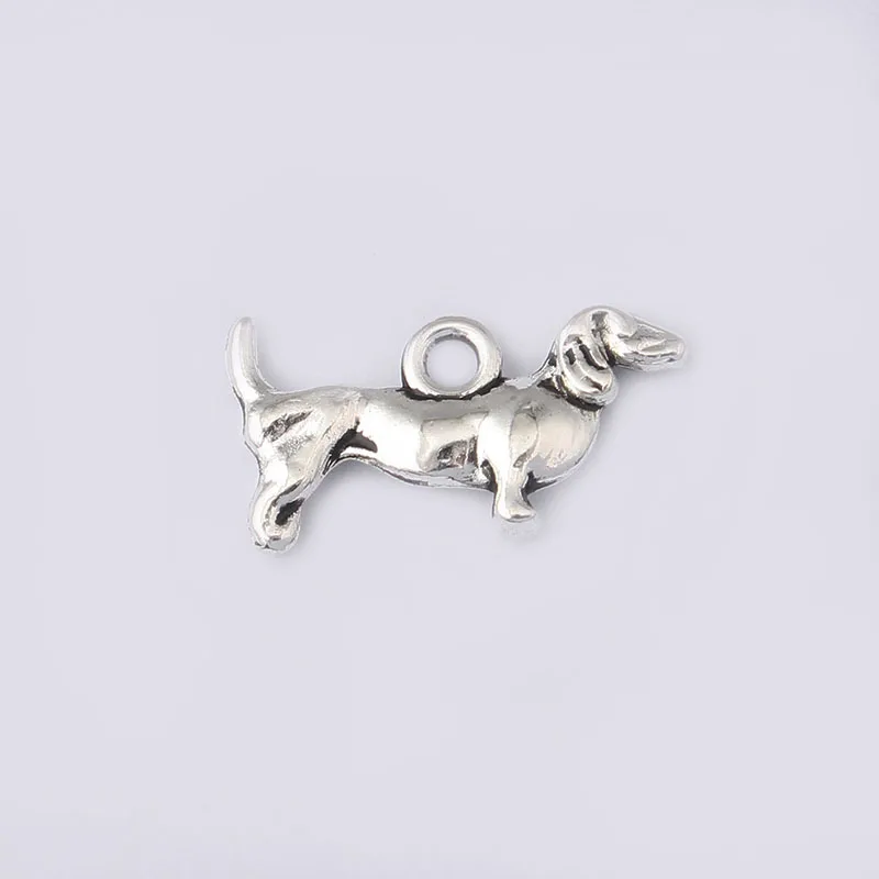 30pcs Antique Silver Animal Dog Charm Pendant For Bracelet Necklace Jewelry DIY Making Handmade 10x18mm | Украшения и аксессуары