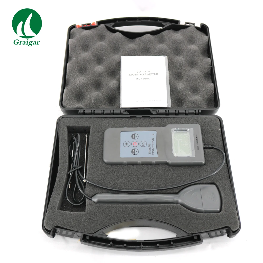 

MS7100C 4 Digital LCD Cotton Lint Moisture Meter Measuring range Automatic temperature Compensation