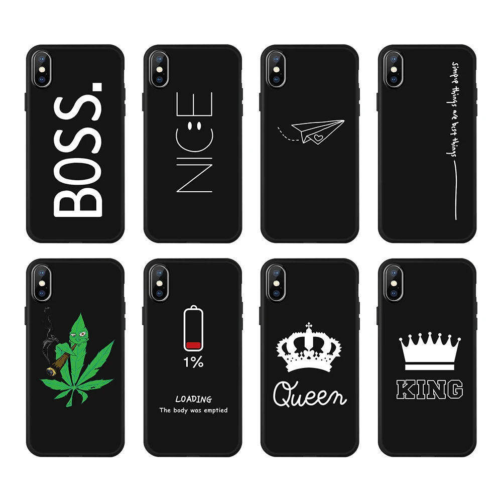 

Red Spider Pattern Black Soft TPU Case For iPhone 6S 8 6 7 5 5S SE Plus Fashion Cartoon Letter Painted Cover for iPhone X 7 8 6S