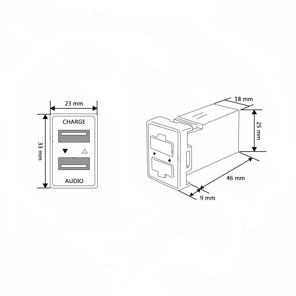 Двойной USB зарядка аудио порт Интерфейс для Toyota Fortuner Hilux 05