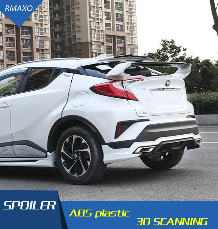 Для CHR C-HR спойлер- Toyota CHR C-HR спойлер на крыше FD2TF ABS Материал заднее крыло автомобиля праймер цвет задний спойлер
