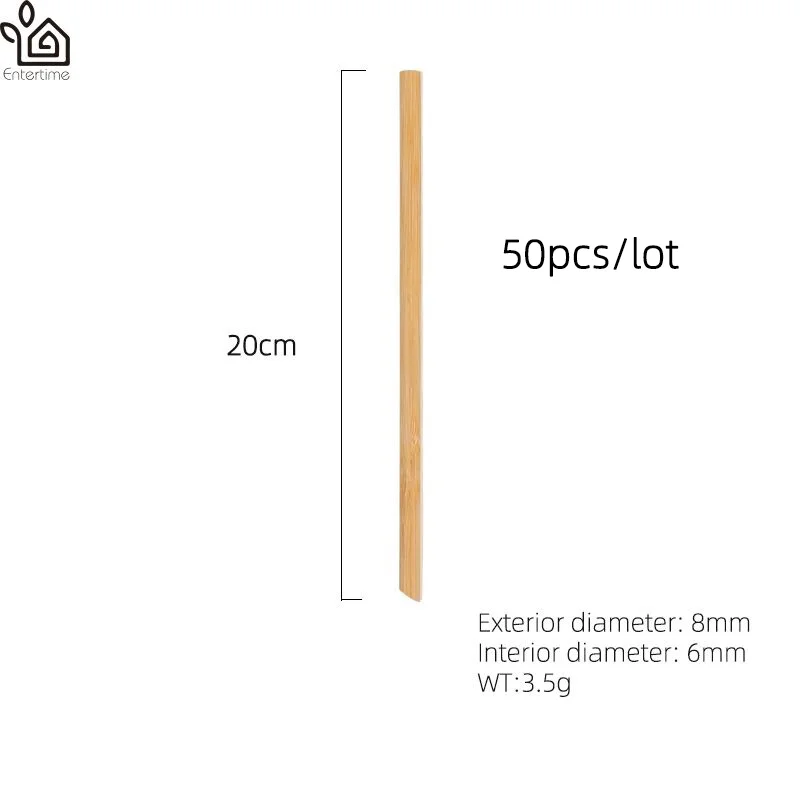 Развлечения 100 шт/партия Натуральные Бамбуковые соломинки многократного использования органические соломинки для вечеринки, дня рождения, свадебные инструменты - Цвет: 8mm dark