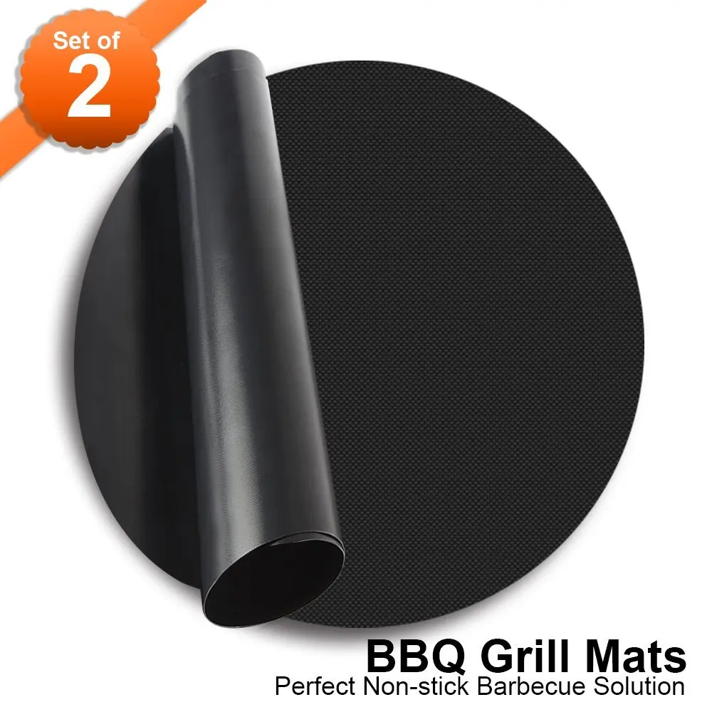 2PCS BBQ Grill Mats Ultra thick Baking Mat Non Stick Heat Resistan