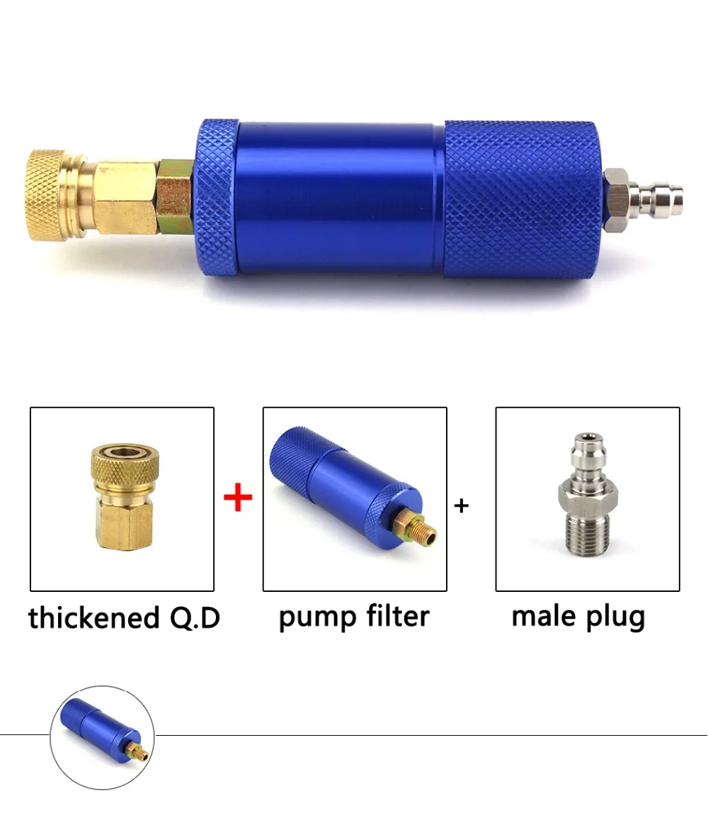 Пейнтбол PCP ручной насос воздушный фильтр вода-масляный сепаратор FilteringQuick высокое давление M10x1 нитки 50 см шланг