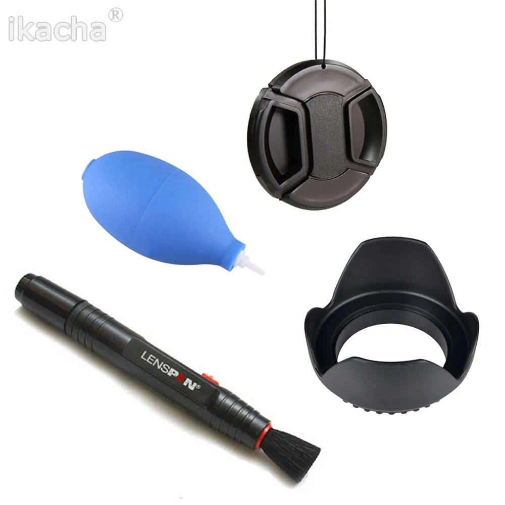 

58mm Lens Hood + Cap + LENSPEN + Air Blower for Canon EOS 60D 77D 80D 100D 200D 760D 800D 1000D 1100D 1200D 1300D 18-55mm