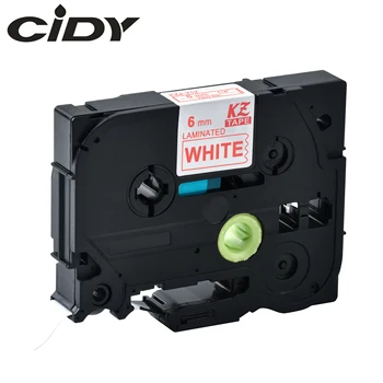 

CIDY Tze 212 Tz212 red on white Laminated Compatible P touch 6mm tze-212 tz-212 tze212 Label Tape Cassette Cartridge