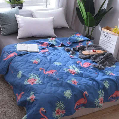Новое летнее одеяло с рисунком совы, рыбы, фламинго, покрывало для кровати, одеяло для взрослых и детей, домашний текстиль - Цвет: 4