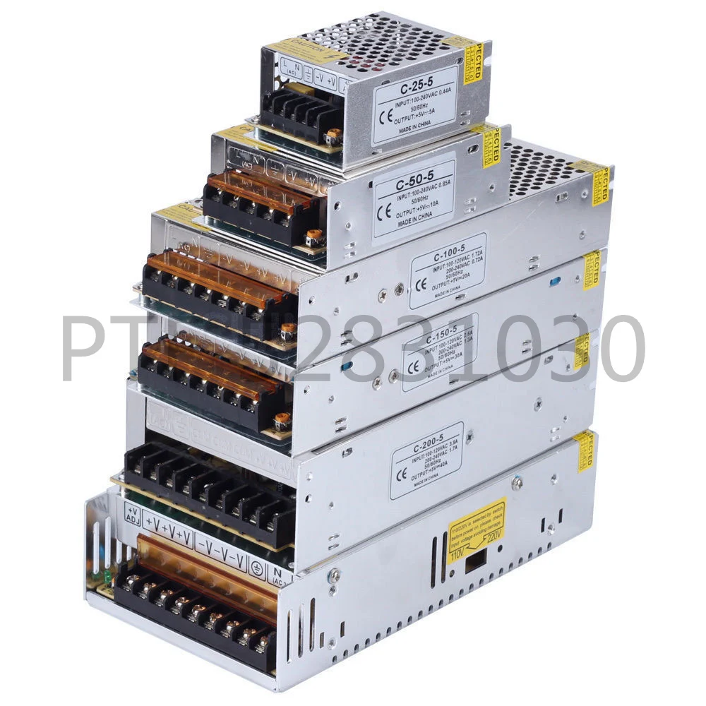 5V 2A/3A/4A/5A/8A/10A/12A/20A/30A/40A/60A Switch LED Power Supply Transformers WS2812B WS2801 SK6812 SK9822 APA102 LED Strip