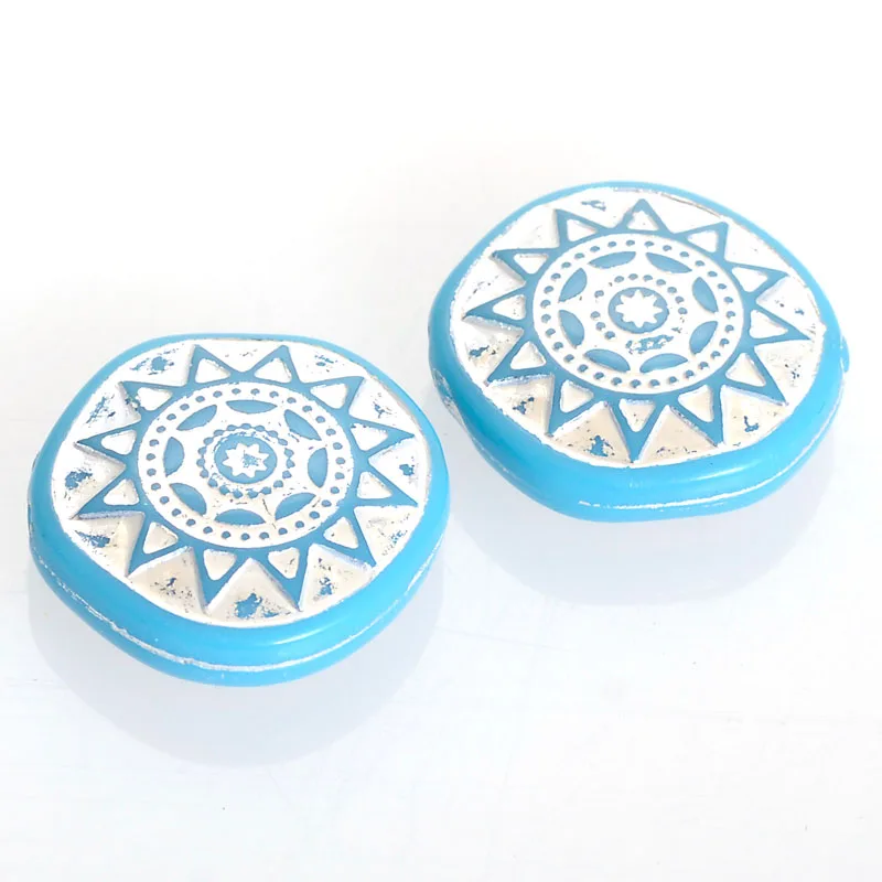 

New Arrival 60 Pcs 6x20 MM Round Shape With Star Sun Chakra Antique Design Charm Beads For Women Diy Jewelry Making Accessories