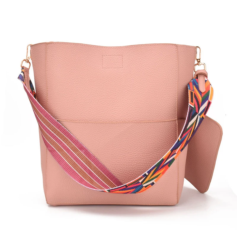 SWDF новая брендовая дизайнерская женская сумка, винтажный ремень, гладкая и удобная сумка на плечо, теплые цвета, сумка-мешок - Цвет: Pink