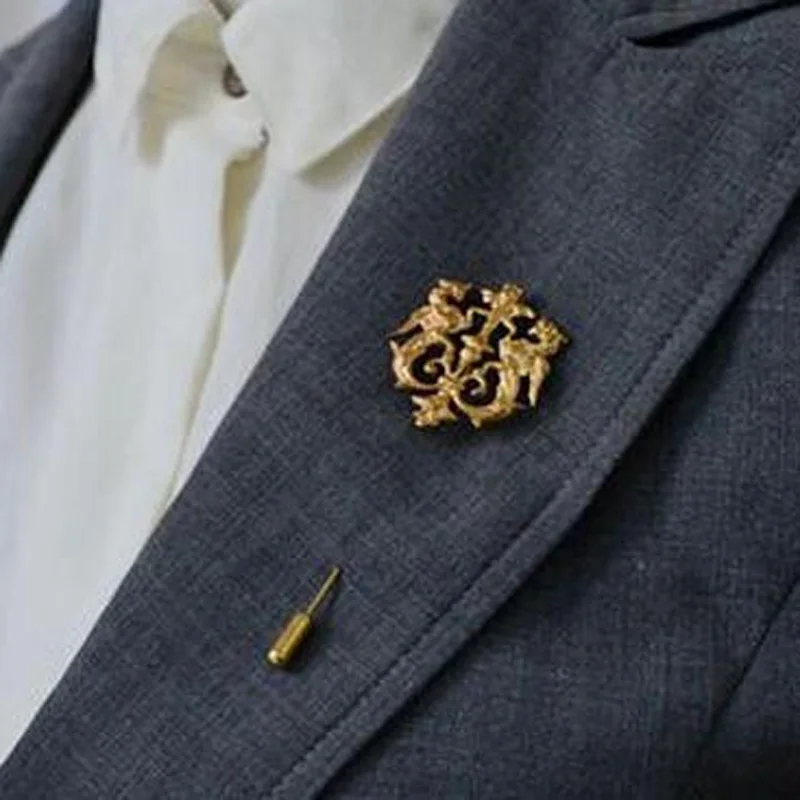 Мужская бутоньерка в виде дракона 3 цвета|shield brooch|chain broochlapel stick |