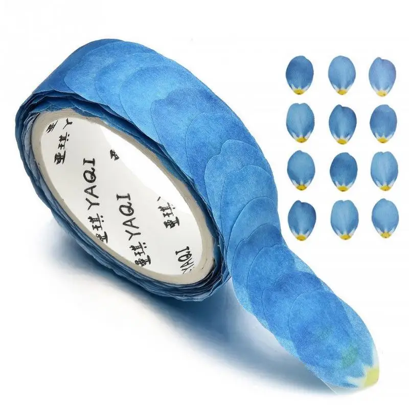 

1 Roll 200pcs 1.3cm-2cm width washi paper Universal Petals Scrapbook DIY Adorable Sticker Flower Tape Decal