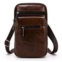 Мужская Высококачественная сумка через плечо, первый слой, Воловья кожа, ремень, крюк, поясная сумка, сумка для сотового/мобильного телефона, сумка на плечо, кошелек