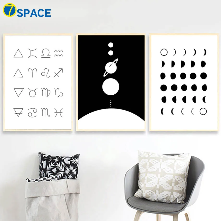 

Astrology constellation Total eclipse Nordic Posters And Prints Wall Art Canvas Painting Wall Pictures For Living Room Decor