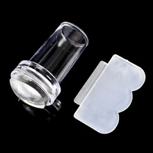 

ZINXIN 1Set 2.4cm Clear Jelly Silicone Stamper Stamp Scraper Manicure Round Stamping Handle Kits Polish Print Nails Art Tools