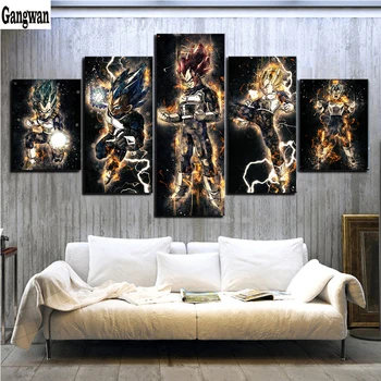 

5D DIY Diamond Painting Dragon Ball Z pattern 5pieces Diamond Embroidery Cross Stitch Mosaic Painting Rhinestones Decoration