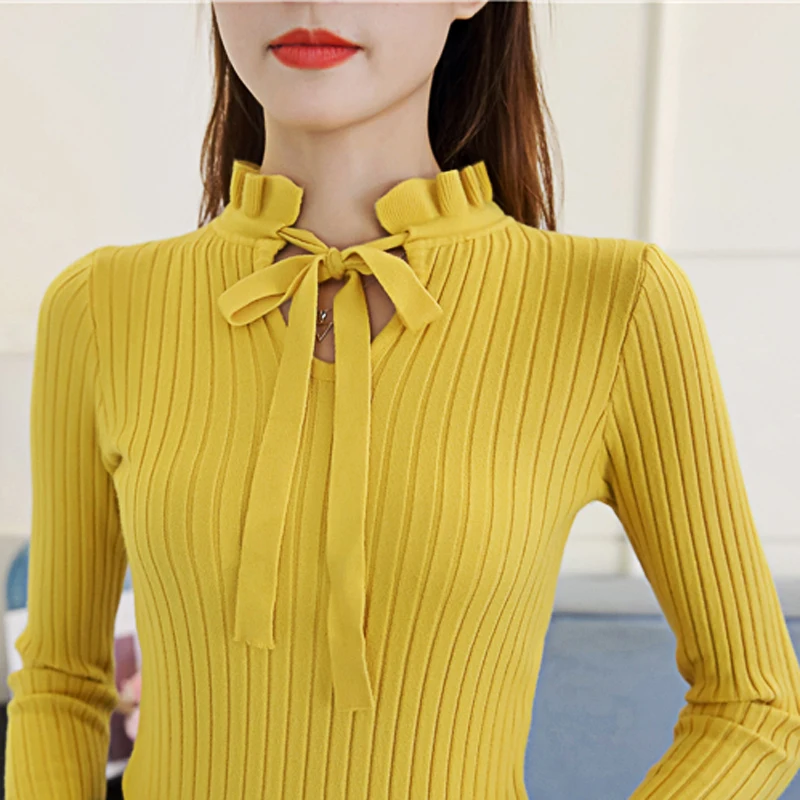 2019 new fashion Slim Knitted Sweater Female Long Sleeve Autumn Sweater Womens Pullovers Sweaters Winter Sweater Women