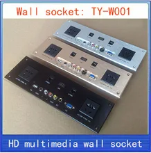 Tomada de parede HD de áudio e Vídeo HDMI VGA RJ45 REDE painel de tomada de informação/multimedia home hotel quartos de KTV parede tomada TY-W01