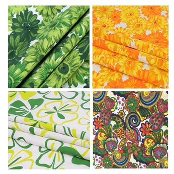 

100x145cm Quality Thick Sunflowers African Flower Printed Canvas Cotton Fabric Patchwork For shoe bag tablecloth curtain pillow