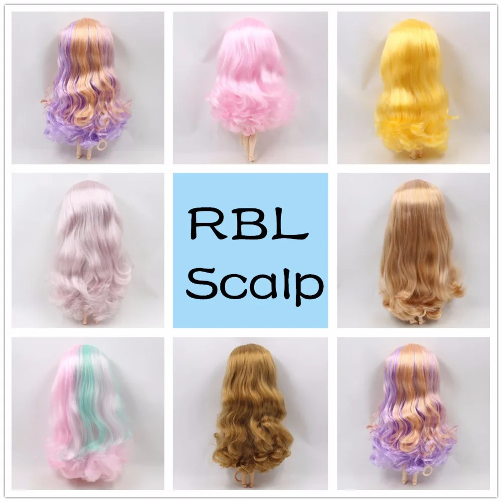 

Blyth 1/6 Doll Wigs RBL Scalp with the hard endoconch dome with bang/no bangs fringe soft curly hair different skin Series C