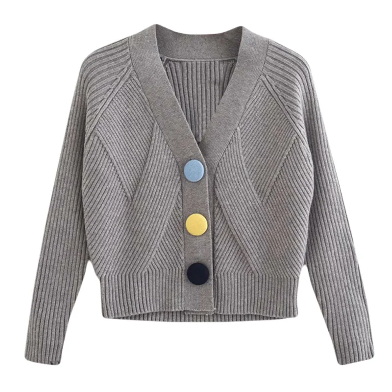 

Sweater female 2018 autumn new temperament casual solid color wild knit cardigan short coat elegant fashion clothes women's