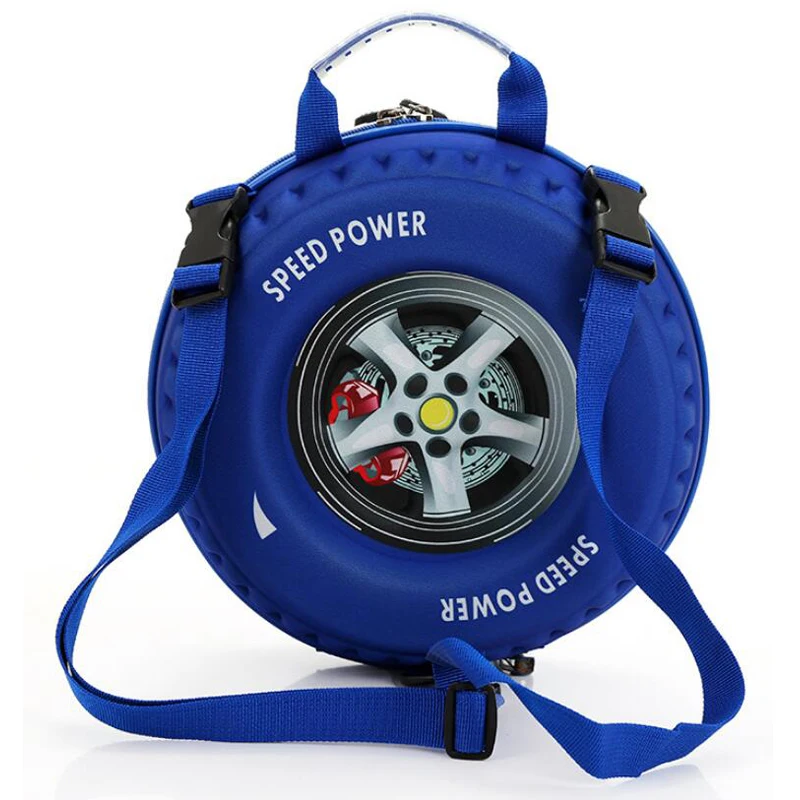 Children School Bags For Boys Cartoon Car Tire Shape Backpack Kids