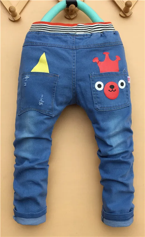 Новая весенне-Осенняя детская одежда джинсы для маленьких мальчиков и девочек детские брюки с рисунком розничная, для детей возрастом от 2 до 5 лет - Цвет: c
